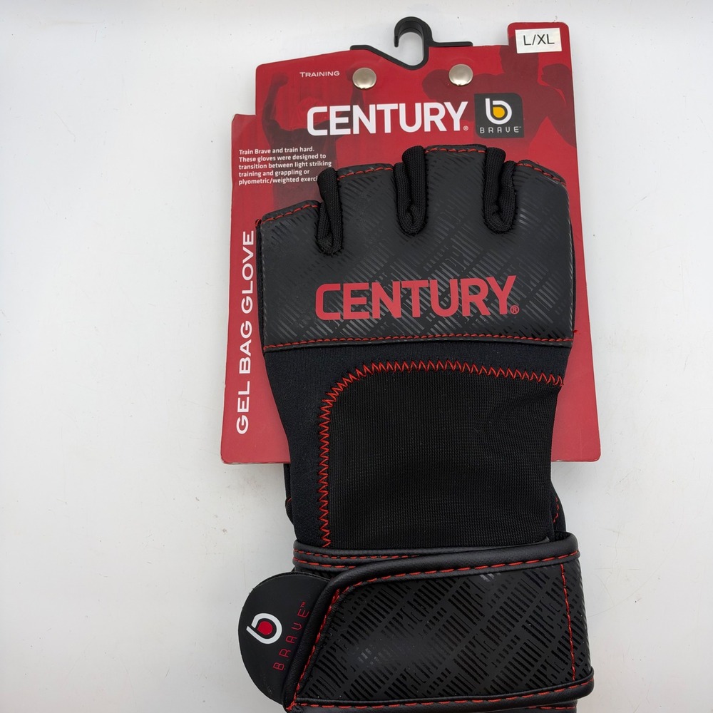 Century Brave Gel Bag Gloves Mens L/XL Black Red MMA Training Boxing 14731110